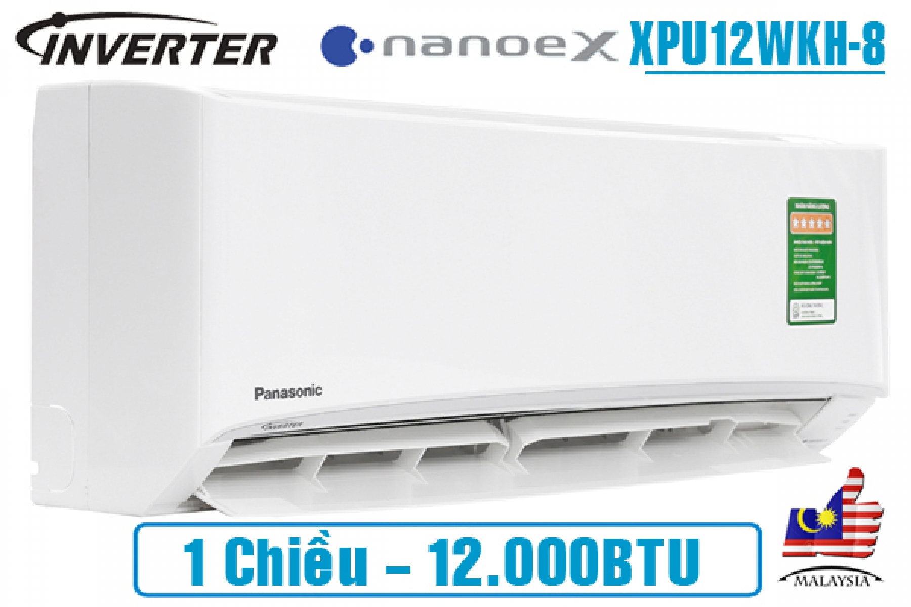 Điều hòa Panasonic inverter 1 chiều NanoeX 12000BTU XPU12WKH-8