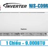 dieu hoa nagakawa 1 chieu 9000btu inverter nis c09r2t01